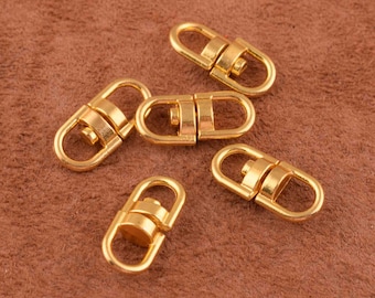 gold Swivel Ring Connectors,360º Swivel Joint Charm Link 20*9mm Key Wallet Hook Hardware Chain Ring Handmade DIY Jewelry Finding for bag