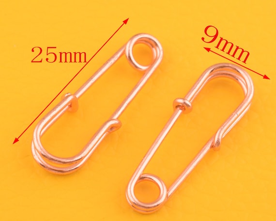 Rose Gold Safety Pins 30pcs 25*9/35*10/38*11mm Bulk Safety Pins