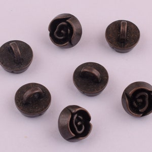 flowers shaped metal buttons Vintage metal clothes buttons copper metal buttons Bulk buttons 9mm round sewing craft scrapbook