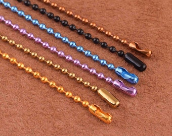 10pcs ball Chains Over 6 Colors Ball Chain Necklaces,Keychain 15cm Ball Chain,Hang Tag Chain,Hang Tag Ball Chain-Many Colours to choose from