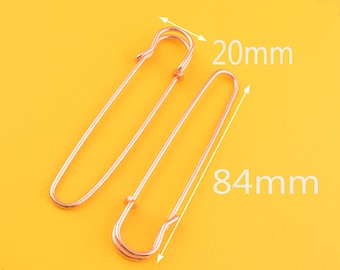 84-20mm oro rosa Sicurezza Pin 10pcs Charming Shawl Pins Metal Pins Spilla Pins Grande Sewing Safety Pins Supply