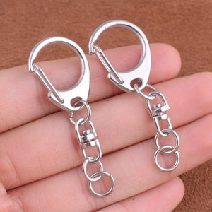Swivel Key Ring Clasp 51*12mm swivel hook Swivel Lobster Clasps silver swivel clip,push gate hook Trigger Snap Hook For Bag,diy Purse Making