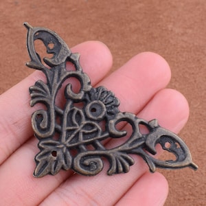 bronze metal corner 20pcs Wooden Case Jewelry Box Book Photo Album Corner Decor Protector 46mm Flat corner for book/table/photo Supplies DIY