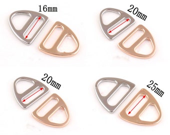 16mm 20mm 25mm Triangle buckle slide buckles Strap adjuster strap fastener buckle for Bag handbag Coats Belts Shoes Bags silver Pale Gold