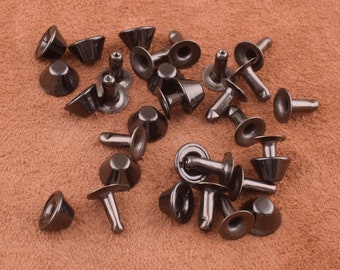 50 sets-9*9mm Mushroom like black metal Rivet for Leather craft,Rivets Conchos Compression Rivet Metal Screw Rivets DIY Jewelry Making