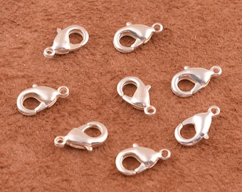 Silver plated Lobster Claw Clasps 12*7mm Lobster Clasp small Lobster Clasp Trigger Clasp Wholesale Lobster Clasps for necklace/chain