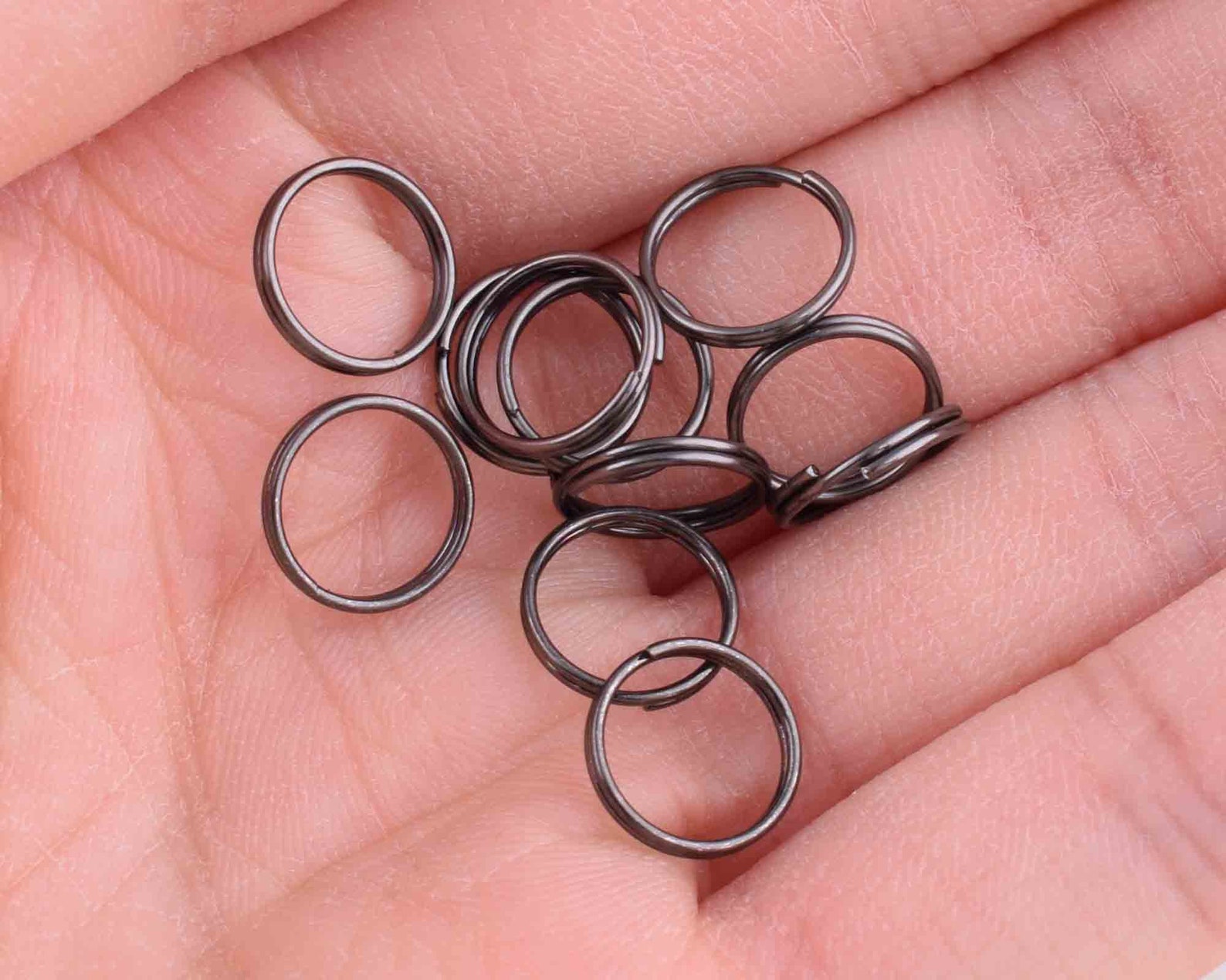 Small Keychain Rings Split Ring Gunmetal Key Chain Key Etsy