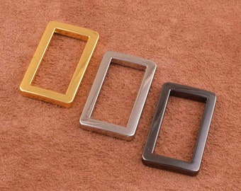 26 * 12mm metal rectángulo hebilla anillo para correa de lazo de la bolsa de la correa, bolso negro bolso haciendo hardware, tres colores de elegir