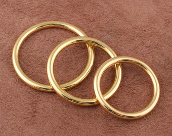 Gouden O-ring gesp, metalen ring, cirkelvormige ring, ronde riemringen, zinklegering tasring, O-ring gesp voor tasriem