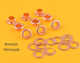 5mm 6mm rose gold Eyelet Grommets for Leather craft  Shoes Canvas Clothes Making Supply Metal Eyelets 100 pcs
