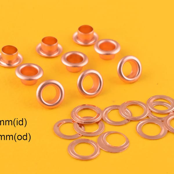 5mm 6mm rose gold Eyelet Grommets for Leather craft  Shoes Canvas Clothes Making Supply Metal Eyelets 100 pcs