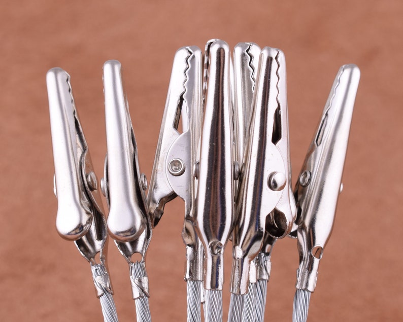 Silver alligator clips with teethmetal alligator clamp wires Etsy
