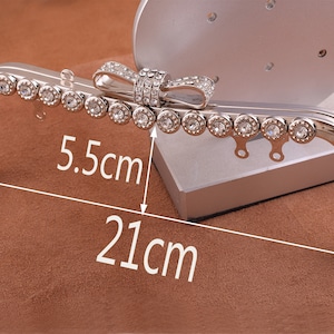 Silver Bag Frame 21cm Diamond Purse Frame Kiss Clutch Clasp Arched Purse Frame Handbag Charming Jewelry Frame