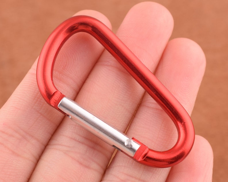 Carabiner Clip Push gate clip Carabiner Camp Snap hook 1.5 inch Carabiner keychain carabiner hook clasp spring D ring Screw Lock Key Chain