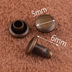 Double Cap Rivets 5*6mm Stud Rapid Rivets Leather Craft Repair Rivets and Studs for Handbags/Screwed Studs/ Button For Diy Purse/ Belt Stud