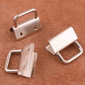 silver Key Fob Hardware Solid iron Finish Leather craft Key ring,1 inch Key Fob Hardware Key Chain Nickel Plated 20 sets