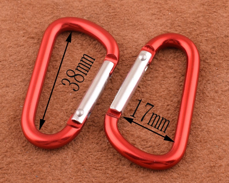 Carabiner Clip Push gate clip Carabiner Camp Snap hook 1.5 inch Carabiner keychain carabiner hook clasp spring D ring Screw Lock Key Chain