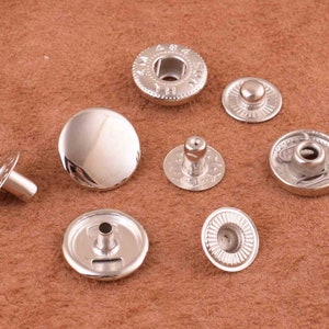 silver snap button Snap Fastener Press Stud Closure Buttons,15mm Snap Button,Round Square Buttons,Snaps Popper For Purse/Leather