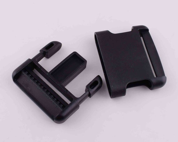 48 Black Paracord Bracelet Buckle 1/2 Plastic Curved Side Release Snap  Survival 