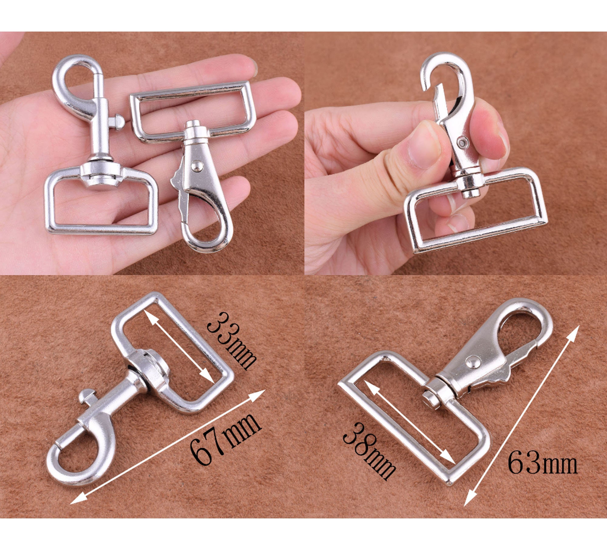Large Swivel Clasp Snap Hooks Metal Heavy Duty Eye Lobster Claw Clasp  Multipurpose for Spring Pet Buckle Key Chain Linking Dog Leash Collar 