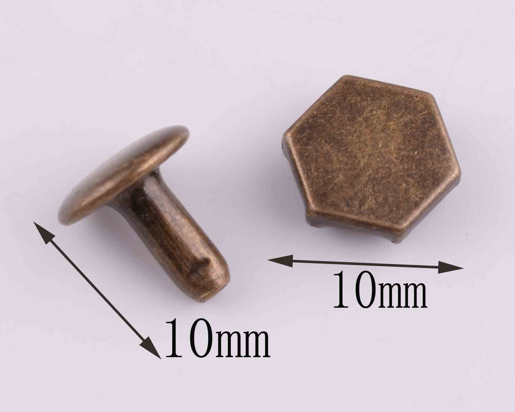 Hexagon Shape Metal Rivetsdouble Cap Rivets 10mm Rivets and - Etsy
