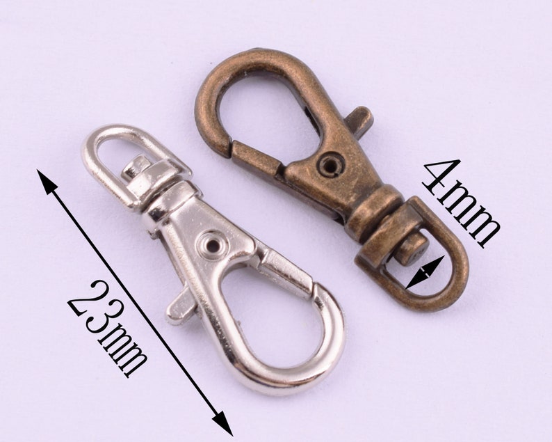 Small Swivel Lobster Clasps 234mm Trigger Snaps hook,Lobster Clip Purse bag Handbag Clasp,key ring clasps for purse/bag/diy making-30pcs image 4