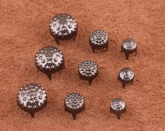 Metal Studs rivets,gunmetal Rivets Studs Spikes,Decorative Metal Studs Nailhead Studs Metal Studs Spots for Leather Craft Accessories