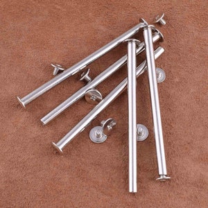silver Screw Rivet Chicago Screw Leather Belt Fastener Rivet,81*9mm Metal Button Screw back Stud,Dome rivets purse feet for Leather/Bag/Belt