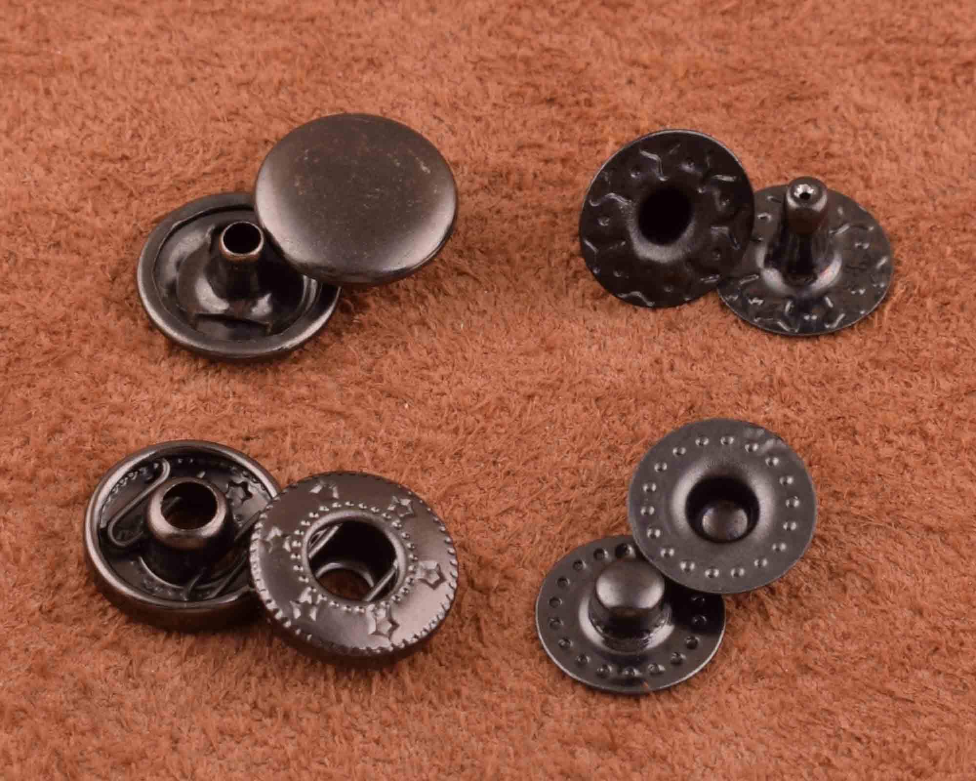 50 sets iron snap buttons metal Rivets black Snap Fasteners Etsy