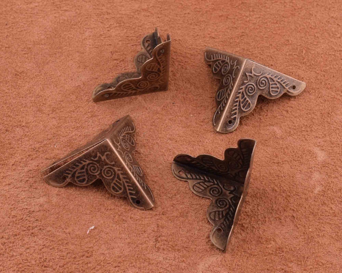 Bronze Metal Box Corner1 Inch Metal Book Cornerdecorative - Etsy