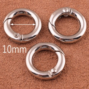 10pcs Spring gate ring Silver o-rings 10mm metal o rings spring ring clasp push gate o rings Push Snap Hooks (qq1)