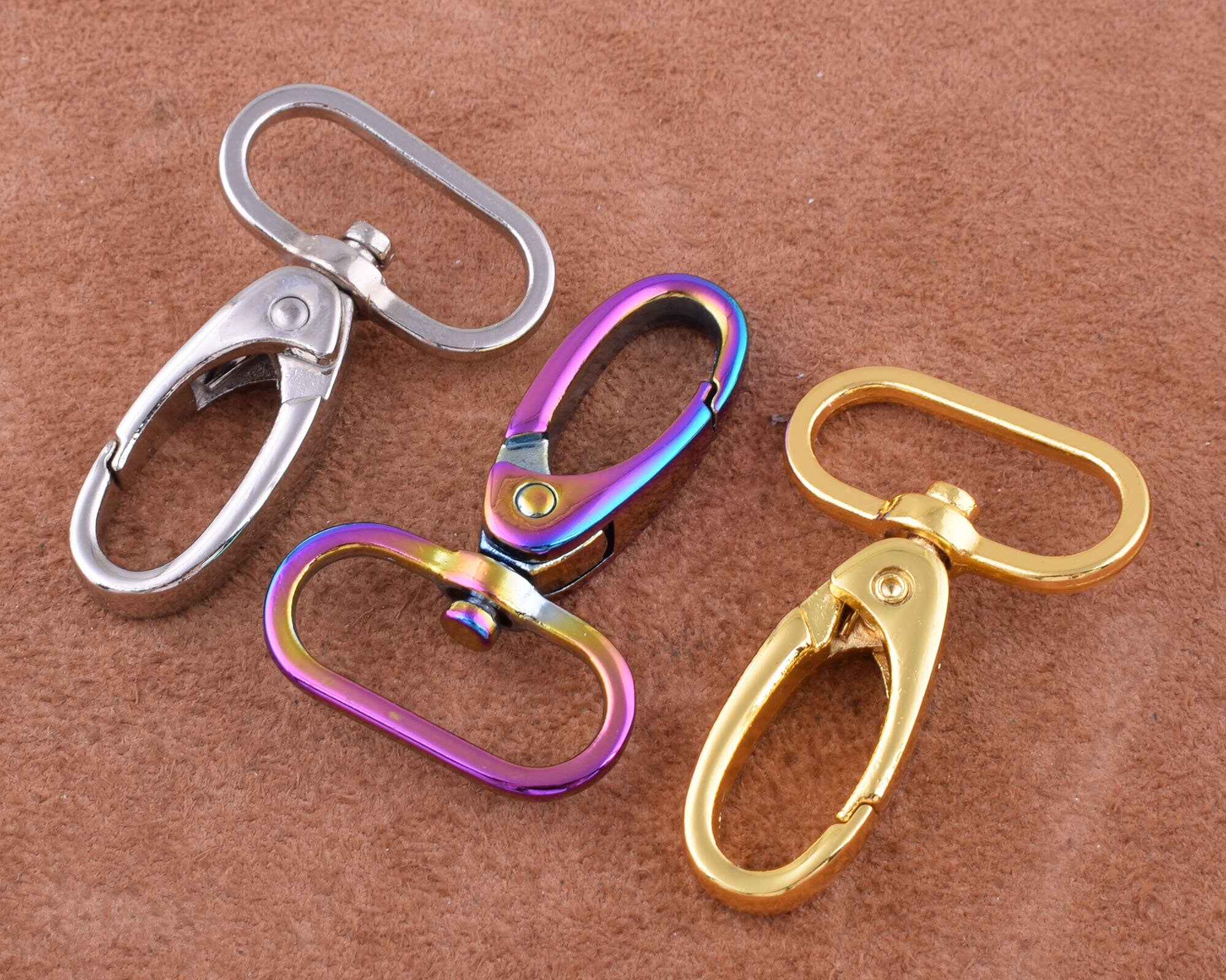 silver/gold/rainbow Swivel Clasp Wholesale Lobster Claw Key Chain Supplies,1 inch Push gate hooks purse clasp for bag/purse/diy making