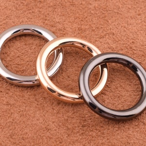 Metall O-ringar Svetsade metallöglor – 15 mm runda ringar – silverfärgad väskhållare, makramé och hantverksögla för väska/kläder
