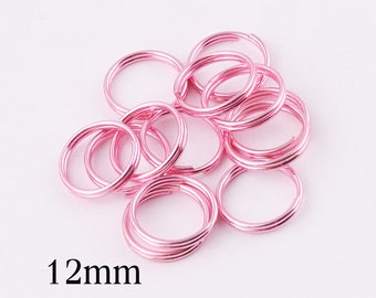 200Pcs 12mm Metal Round Split Rings Keyring Findings Clasp - Foto 11