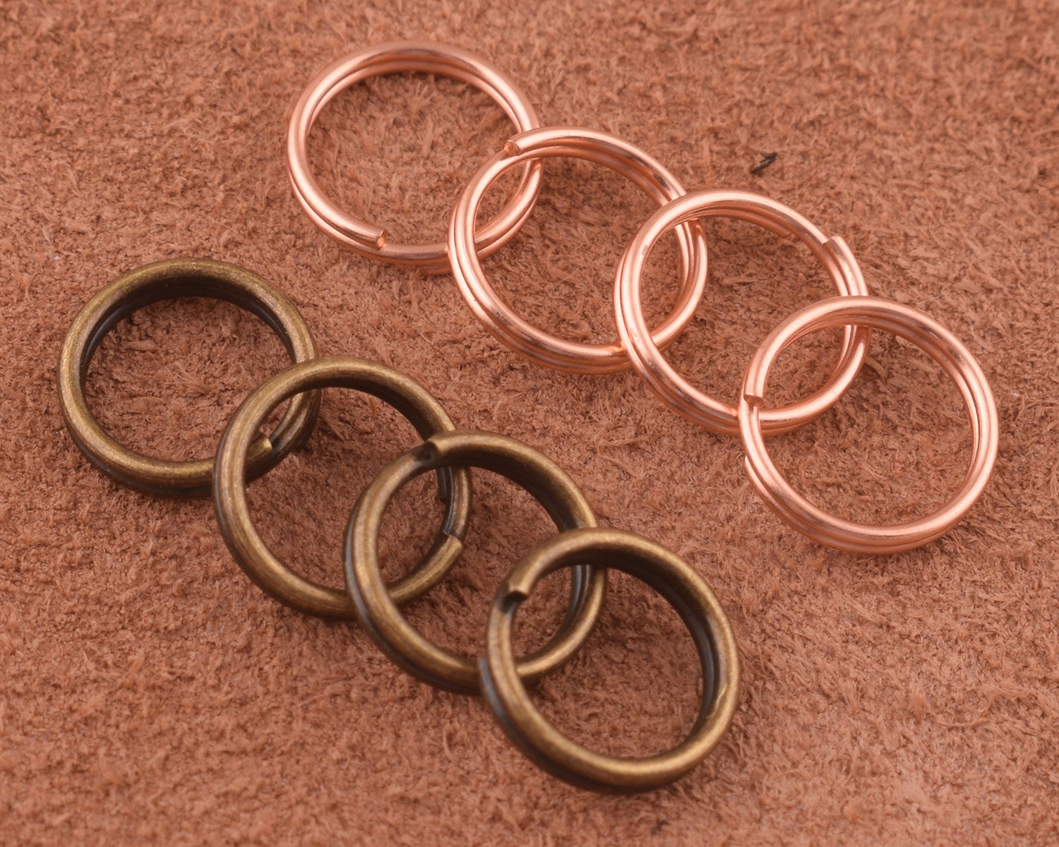 Rose Gold/bronze Mini Key Ring 8mm O ring mini Key Fob Ring 100pcs Metal Split Ring for Key Chain Wholesale Key Ring Findings