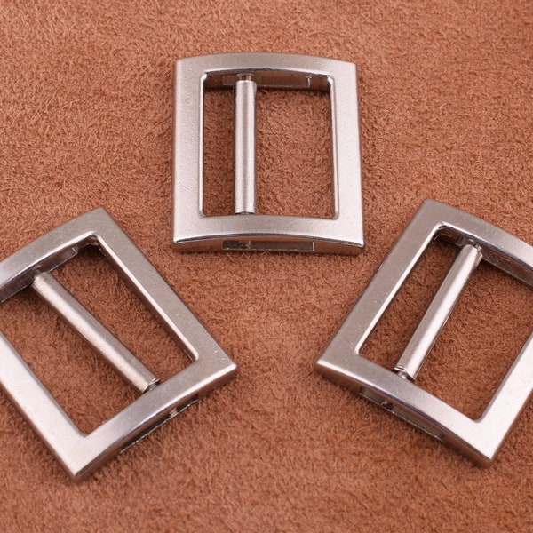 20mm 4pcs Silver Adjuster Buckle Metal Sliding Dungaree Buckle Belt Buckle Webbing Ring Bag Hardware Leather Accessories