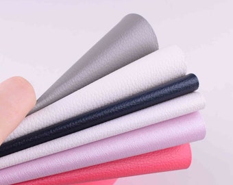Faux Leather Sheet A4 Plain Color Synthetic Leather 8*12 inch Faux Artificial Leatherette,hair bow leather for DIY Fabric For Bag/Bow Making