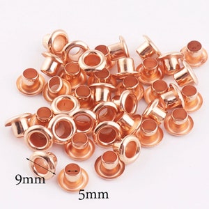 200 Pcs Rose Gold Eyelets with Washer Leather Craft Repair Grommet Clothing 5mm for cards tags leather Sewing Craft Supply