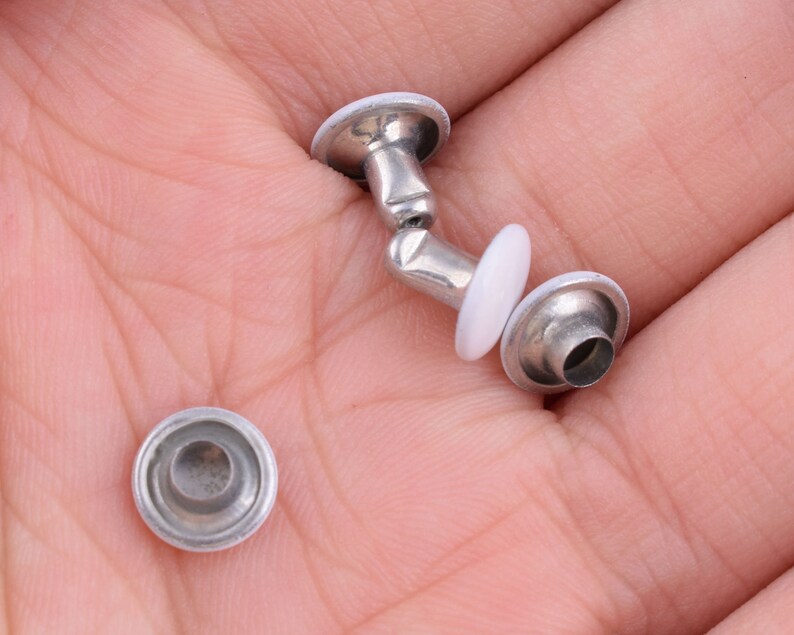 Double Cap Rivets Studs Round Metal Flat Rivets 8mm Rivet Etsy