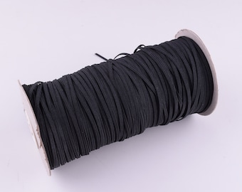 Flat Elastic Rope 3mm élastique cordon garniture noire, bandes élastiques nylon ceinture élastique de haute qualité pour les accessoires de couture pantalon de vêtement BRICOLAGE