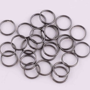 small Keychain Rings split ring gunmetal key chain key ring,10mm Key ring Hook Loop double loop ring for Key Chains/key fob/diy making