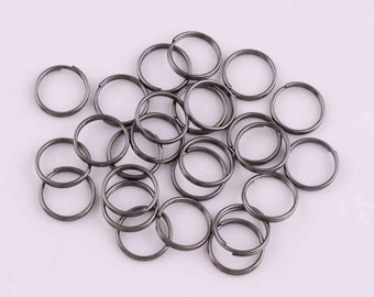 small Keychain Rings split ring gunmetal key chain key ring,10mm Key ring Hook Loop double loop ring for Key Chains/key fob/diy making