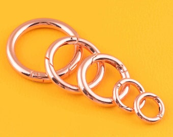 Alloy Carabiner Clip Snap Hook spring hook rose gold o rings Spring gate ring for bag purse diy making supplies