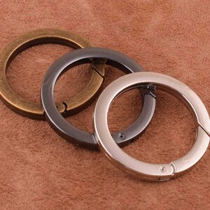 Spring gate ring 33mm metal o ring spring ring clasp Push gate snap hooks 1.25 inch Push Gate Snap Hook Metal Clasp for Leather/bag