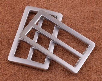 8pcs Adjuster Buckle 37mm Metal/Alloy Slide Belt Buckle matte silver Tri Bar Buckles Strap Flat Buckle Adjuster Slider Buckle Bag Handware