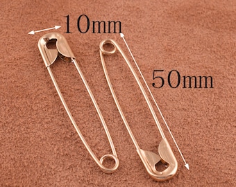 50,10 mm perni di sicurezza,50pcs oro Charming Shawl Pins Pins Metal Pins Brooch Safety Pins small Sewing Safety Pins Supply