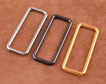 2 inch gunmetal Rectangular Center Bar Slide,gold bag Buckle Purse Strap,Metal Silver Square Rings for Belt Handbags Bag Making Supplies