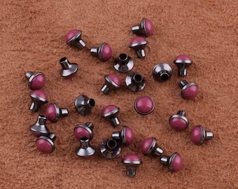 Small Crystal Rivets purple Rhinestone Rivets,5*6mm Gemstone Rivets brass Rivets Studs Spikes for bag/purse/clothes/diy making-100pcs