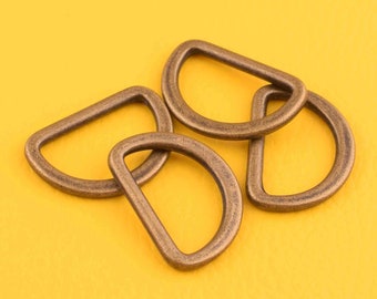 6pcs D-Ring 3/4 inch 20mm,bronze D-Ring Findings Metal Non-Welded D rings for Belts Bags Lanyard Leather Craft