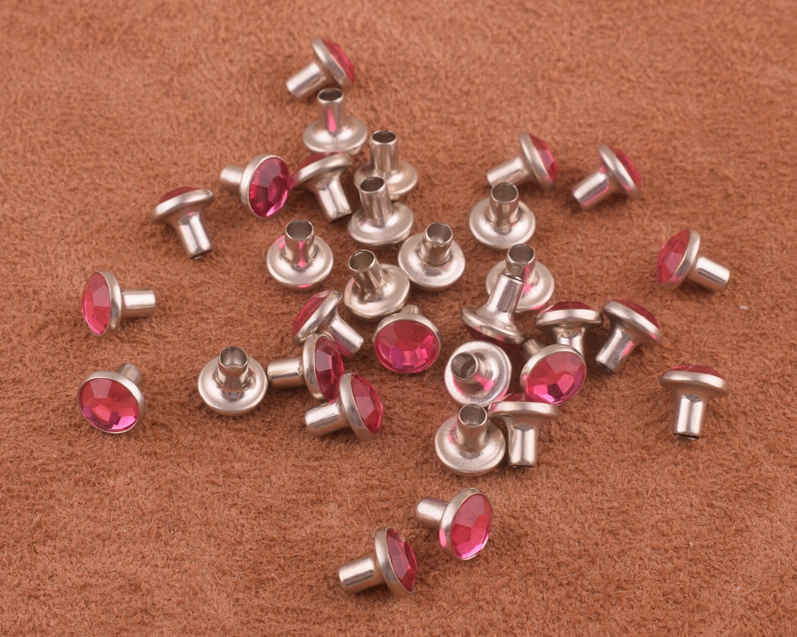 Pink Rivets Metal Studs 30pcs 7mm Double Capped Rivets Diamond Etsy